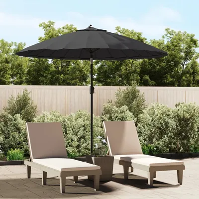 Gossi umbrela de soare de exterior, stalp aluminiu, negru, 270 cm