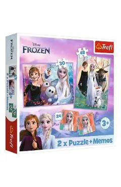 Puzzle 2 in 1 + Memo. Disney Frozen. Printesele si taramul lor