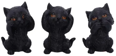 Set de statuete Nemesis Now Adult: Humor - Three Wise Kitties, 8 cm