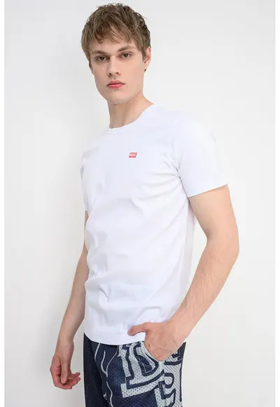 Ticou de bumbac Miegor - Alb optic/Rosu vermillion