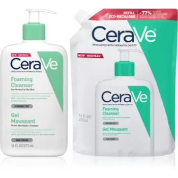 CeraVe Cleansers Foaming Cleanser set pentru piele normala si grasa