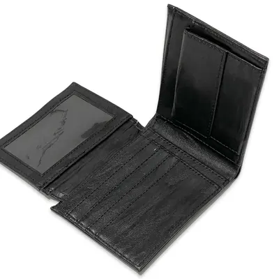 Portofel din Piele, pentru Barbati, Model Orizontal, Negru Engros