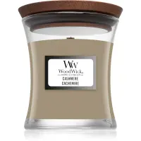 Woodwick Cashmere lumânare parfumată cu fitil din lemn 85 g