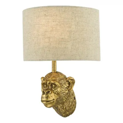 Aplica Raul Monkey Wall Light Gold With Shade
