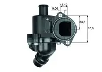 Termostat lichid racire (105 C, in carcasa) potrivit AUDI A4 B6, A4 B7; SEAT EXEO, EXEO ST 1.6 1.8 2.0 11.00-09.10