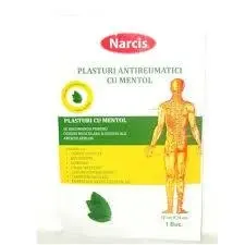 Plasturi antireumatici cu mentol, 12 cm x18 cm, 50 bucati, Narcis
