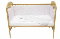 Set protectii patut Baby Bear roz KidsDecor din bumbac 50x100 cm