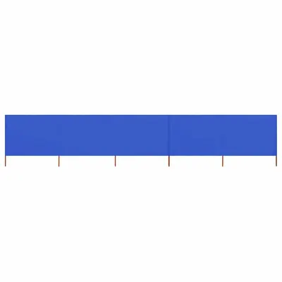 vidaXL Paravan anti-vânt cu 5 panouri, azur, 600 x 120 cm, textil