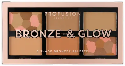Profusion Cosmetics Paletă bronzantă Bronze & Glow Mini, 6 culori