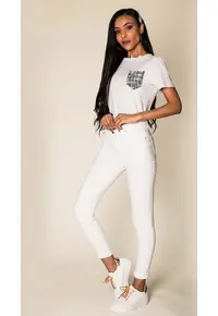 Blugi Dama Slim Albi P109-2 M8 16774 - Alb