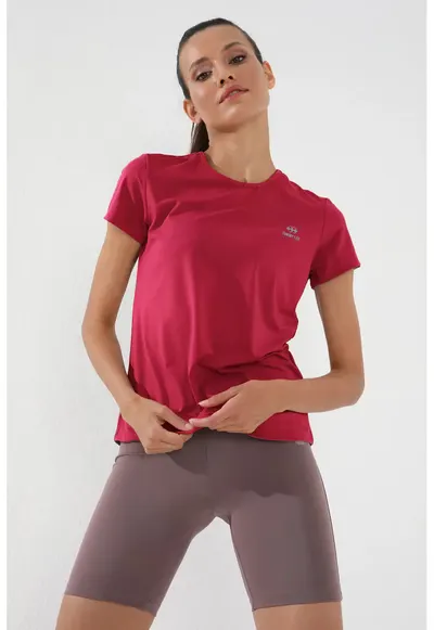 Tricou roz magenta - elastic - poliester-elastan - Roz