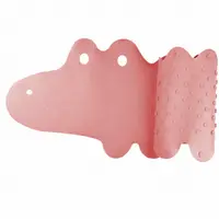 Covoras de baie Bocioland, Antiderapant, Cu ventuze, Silicon, 33 x 90 cm, Crocodile Pink