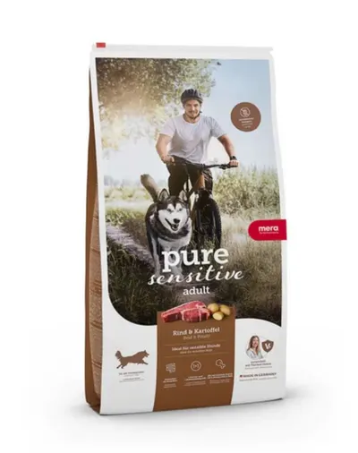 Hrană uscată câini sensibili activi MERA Pure Sensitive Adult 12,5 kg vită cartofi