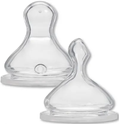 Biberon Baby Nova din silicon, gât larg, ortodontic, mărimea 2 pentru lapte, set de 2 bucăți