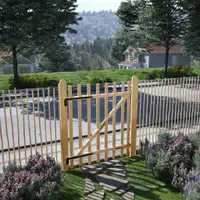 vidaXL Poartă de gard, lemn de alun 100x120 cm