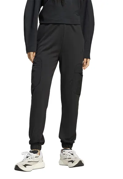 Pantaloni de trening cargo cu talie inalta - Negru