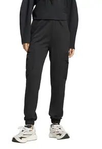 Pantaloni de trening cargo cu talie inalta - Negru