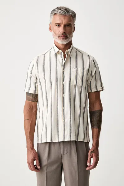 Barbour cămașă pentru bărbați cu amestec de in Barkend