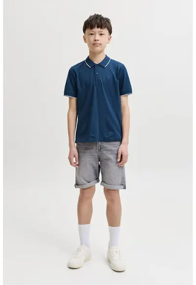 Tricou polo din bumbac organic - Albastru oceanic