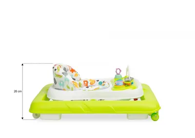 Premergator copii Toyz Nel Brown,pliabil compact, cu roti pivotante,inaltime reglabila pe 3 nivele,panou educational cu sunete detasabil si opritori de siguranta,pana la 12kg