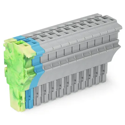 1-conductor female plug; 2.5 mm²; 12-pole; 2,50 mm²; green-yellow, blue, gray
