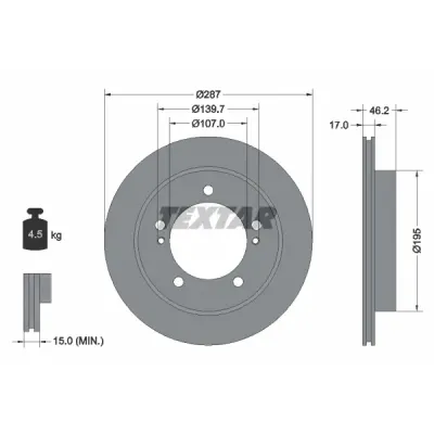 Disc frana TEXTAR 92076400