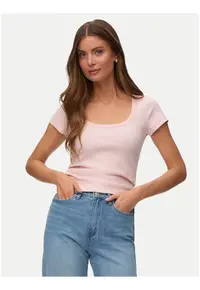 Tricou dama - roz - din bumbac organic - croiala regular fit