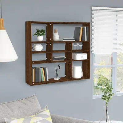 vidaXL Raft de perete, stejar maro, 90x16x78 cm, lemn compozit
