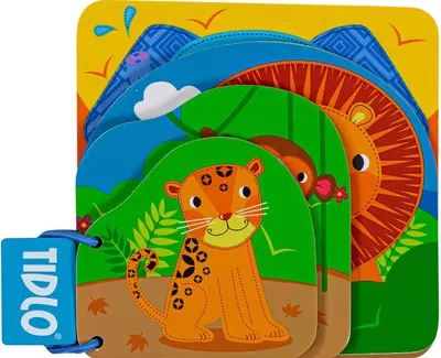 Carte din lemn pentru bebelusi Bigjigs - Jungla