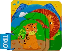 Carte din lemn pentru bebelusi Bigjigs - Jungla