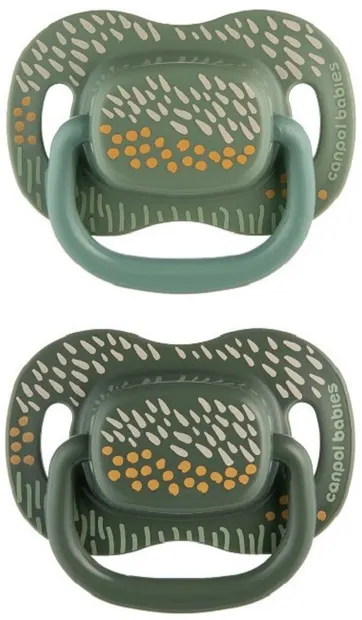 Suzete siluni etrice din silicon Canpol - Mountains, 0-6 luni , 2 buc., verde