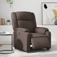Gossi fotoliu rabatabil electric, maro, piele ecologica