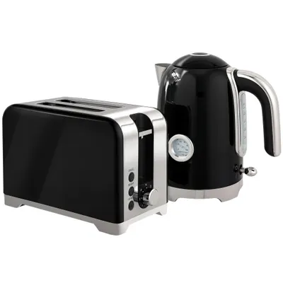 HOMCOM Set fierbător și prăjitor cu termometru, 1,7 l, fierbător 2200 W, prăjitor 2 felii cu 7 trepte de rumenire | Aosom Romania