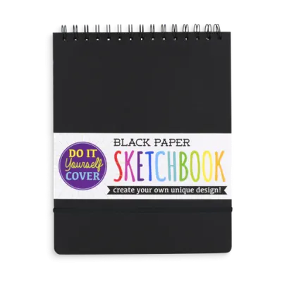 Caiet schite A4 hartie neagra, 75 file, 110 gr mp , coperta DIY