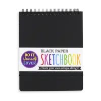 Caiet schite A4 hartie neagra, 75 file, 110 gr mp , coperta DIY