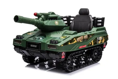 Tanculet electric pentru copii Kinderauto Commander 110W 12V 12Ah, color Army Green