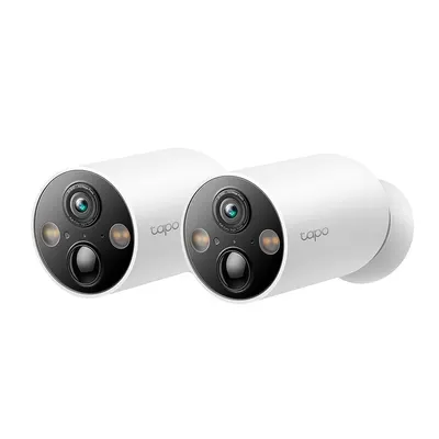 Set camere supraveghere wireless IP WiFi TP-Link Starlight TAPO C425(2-PACK), 4 MP, IR 15 m, microfon si difuzor, slot card, control prin aplicatie, 10000 mAh, detectie smart, baza magnetica, 2 bucati