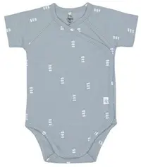 Body pentru bebeluși cu mânecă scurtă Lassig - Gots Blocks, 0-24 luni, 50-56 cm