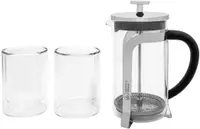 Set presă franceză și 2 pahare Leopold Vienna - Shiny, 600 ml