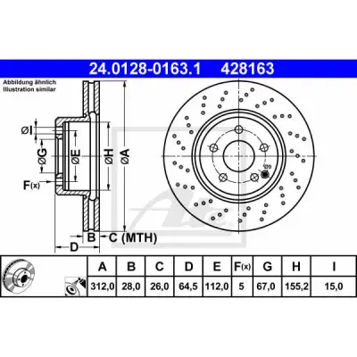 Disc frana ATE 24.0128-0163.1