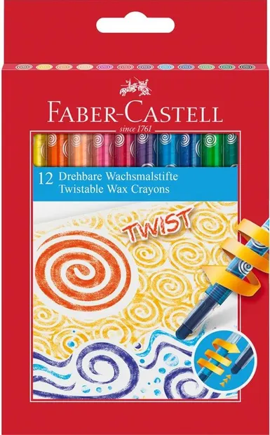 Pasteluri cerate Faber-Castell - Twist, 12 culori