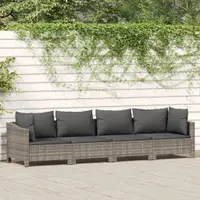 Gossi set mobilier de gradina cu perne, 4 piese, gri, poliratan