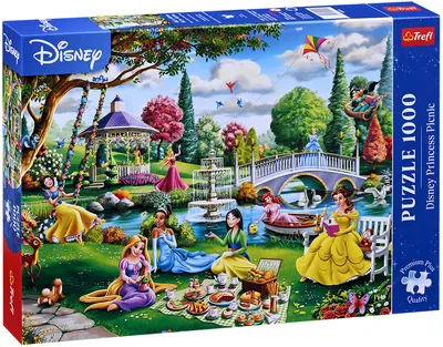 Puzzle Trefl din 1000 de piese - Picnic cu prințesele Disney