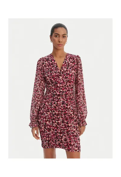 Rochie casual - poliester - roz - 95% poliester - 5% elastan