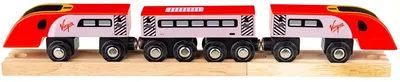 Jucarie din lemn Bigjigs -Trenuletul Pendolino, cu sine