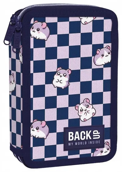 Penar cu accesorii BackUp 8 DW - Chessboard Hamsters, 2 fermoare