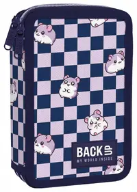 Penar cu accesorii BackUp 8 DW - Chessboard Hamsters, 2 fermoare