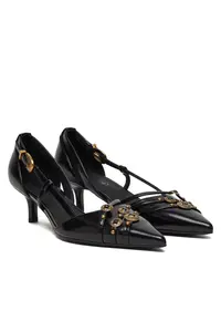 Pantofi dama SD0485 E037 - Piele ecologica - Negru
