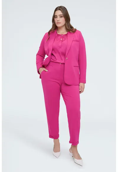 Pantaloni chino cu talie elastica pe partea din spate - Roz