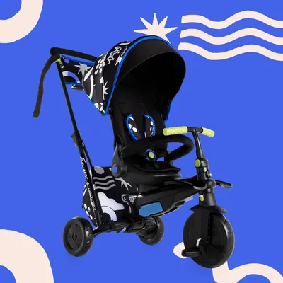 Tricicleta pentru copii Smart Trike Kelly Anna-Explore 6 in 1 ultrapliabila cu sistem de ghidare Touch Steering, scaun reglabil si rabatabil, suport pentru picioare, roti din cauciuc Eva cu amortizoare